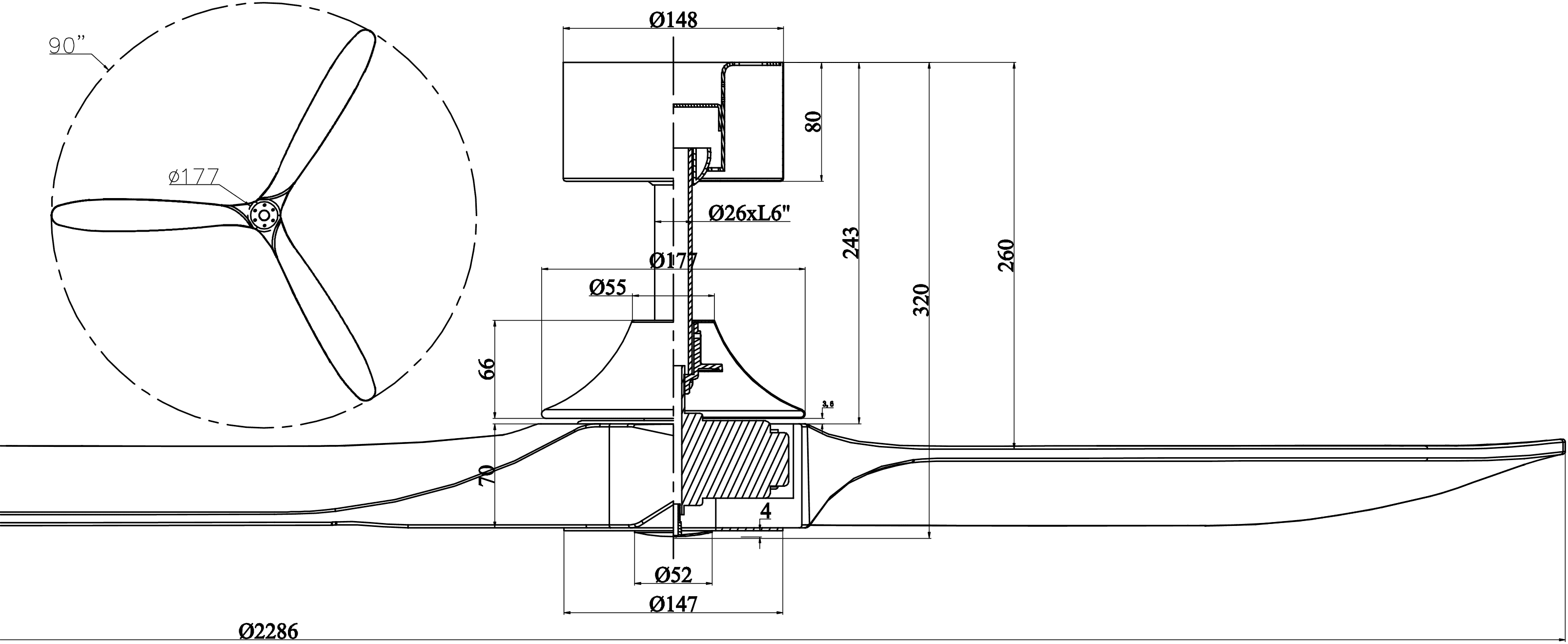 סקיצה מאוורר תקרה אפולו