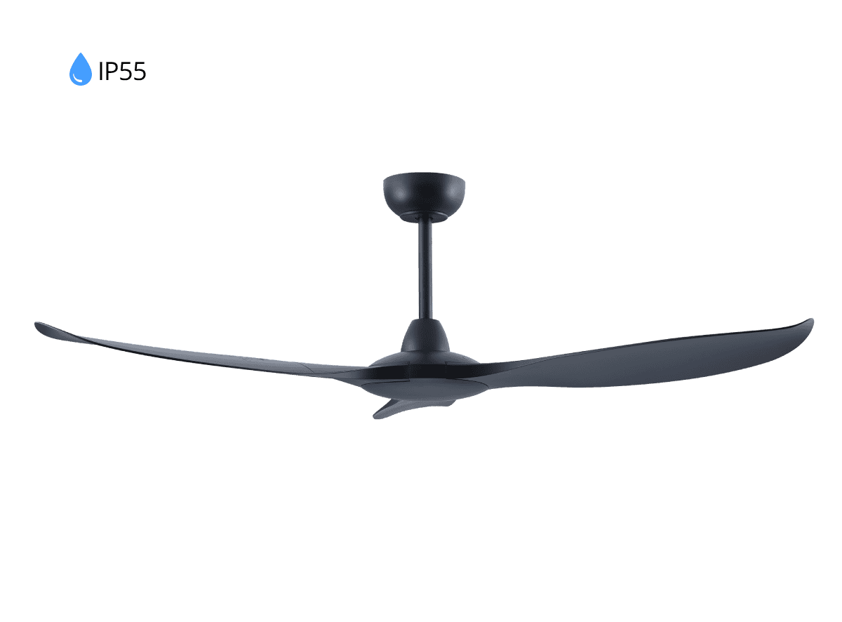 מאוורר תקרה עם להבים בגוון שחור TORNADO IP55 BLACK