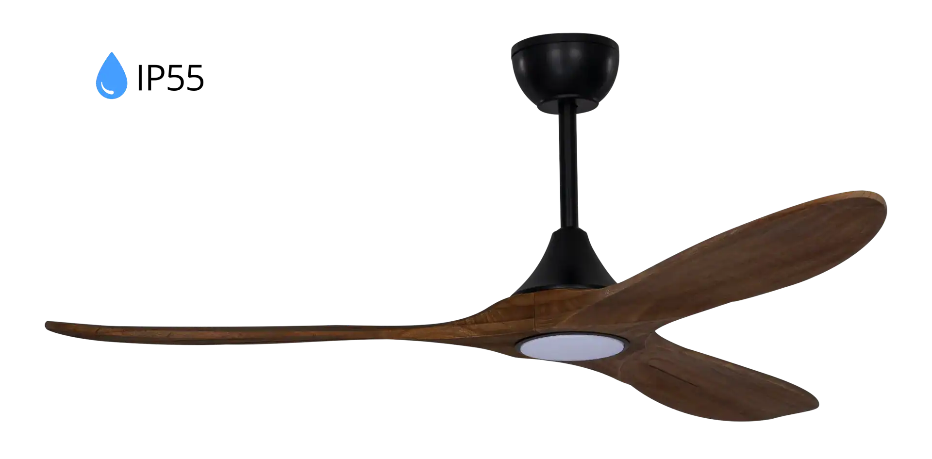 מאוורר תקרה APOLO CLEAR IP55 W+L WALNUT
