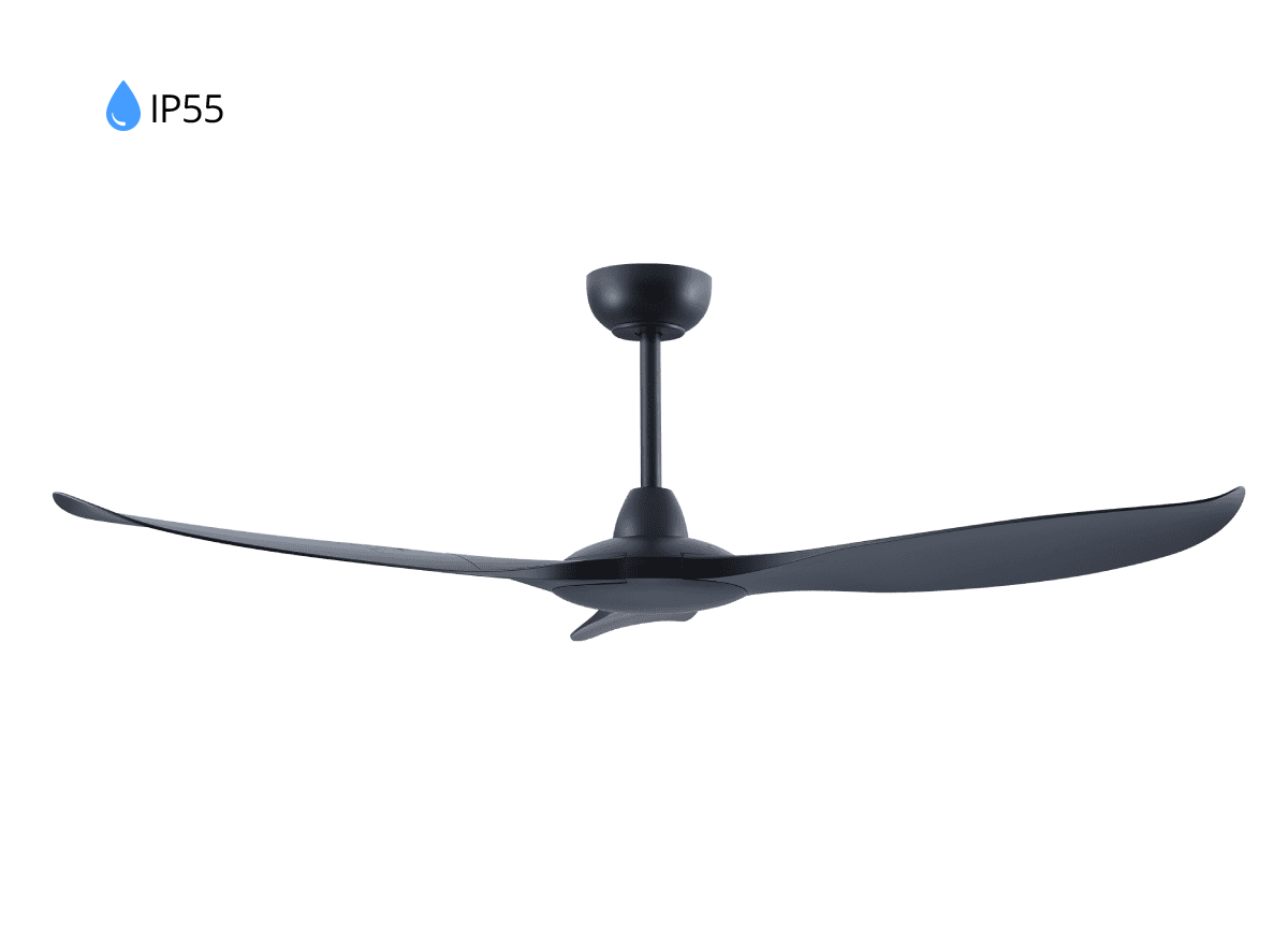 מאוורר תקרה עם להבים בגוון שחור TORNADO IP55 BLACK
